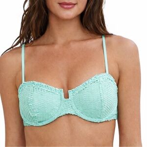 ViX Paula Hermanny Aqua Balconette Bikini Top Large NWT Underwire